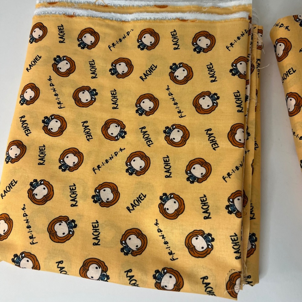 Camelot Fabrics Friends Rachel Green Toss Yellow Cotton Fabric 44" x 3 Yards New